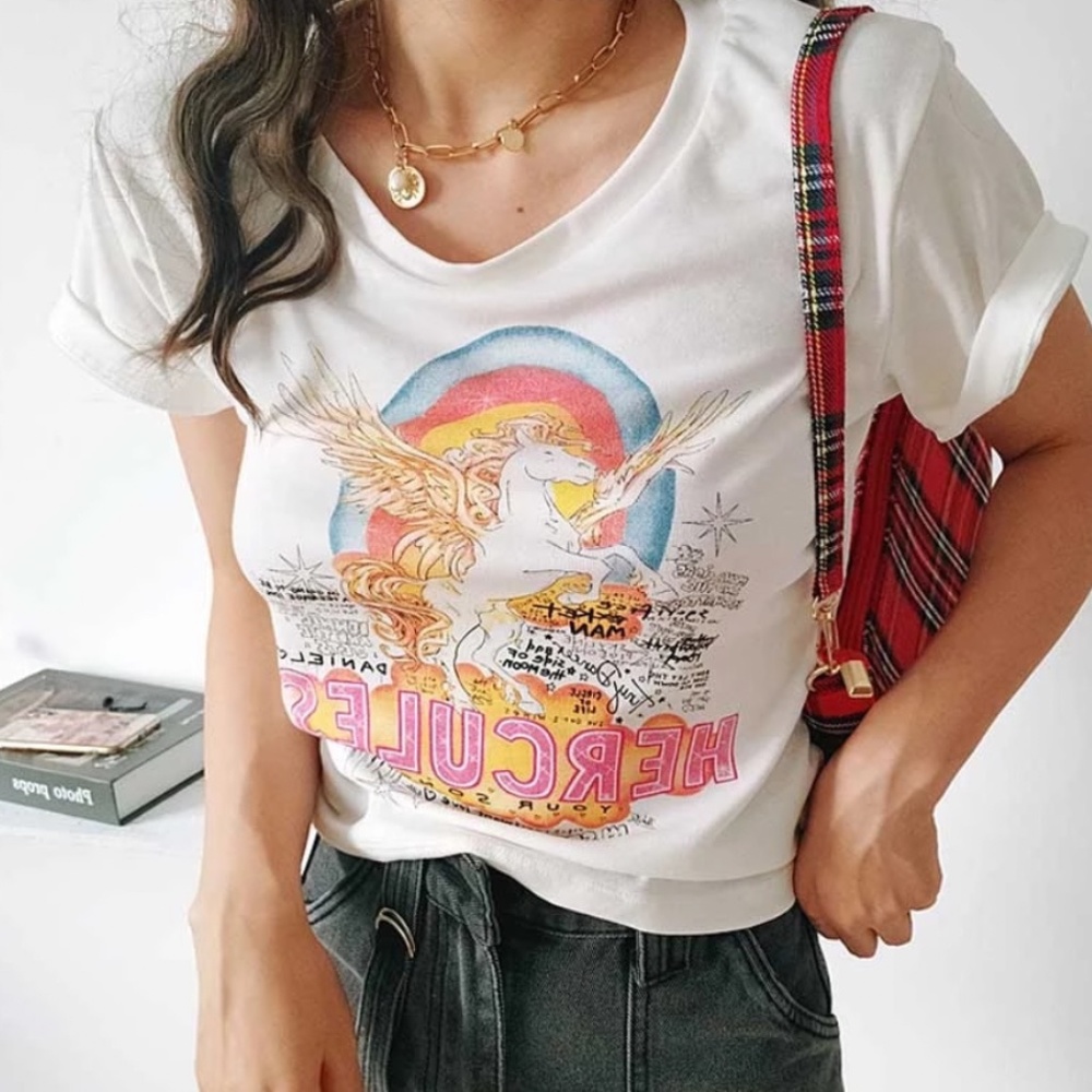 Hercules Unicorn Elton John Rock Music Graphic Tee - Picture 3 of 8